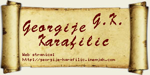 Georgije Karafilić vizit kartica